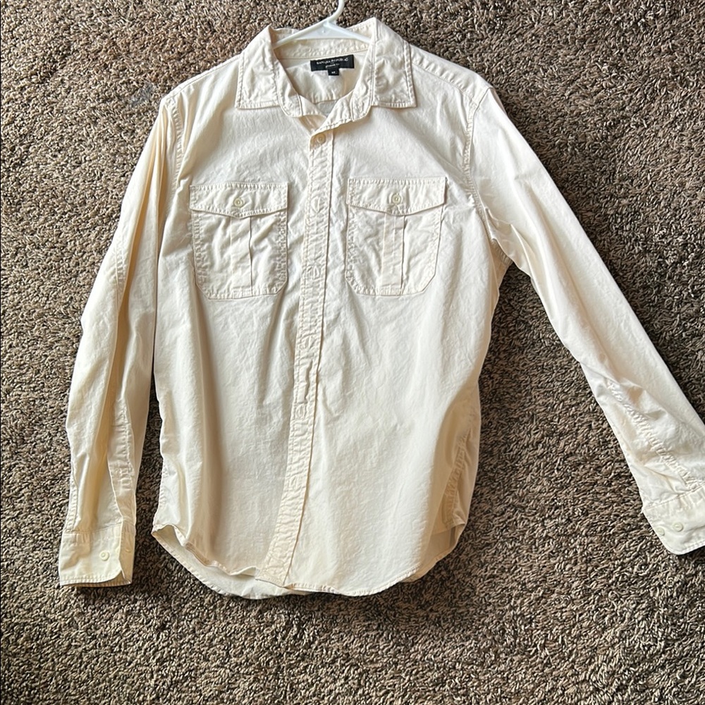 Men's Cream Button-Up Shirt